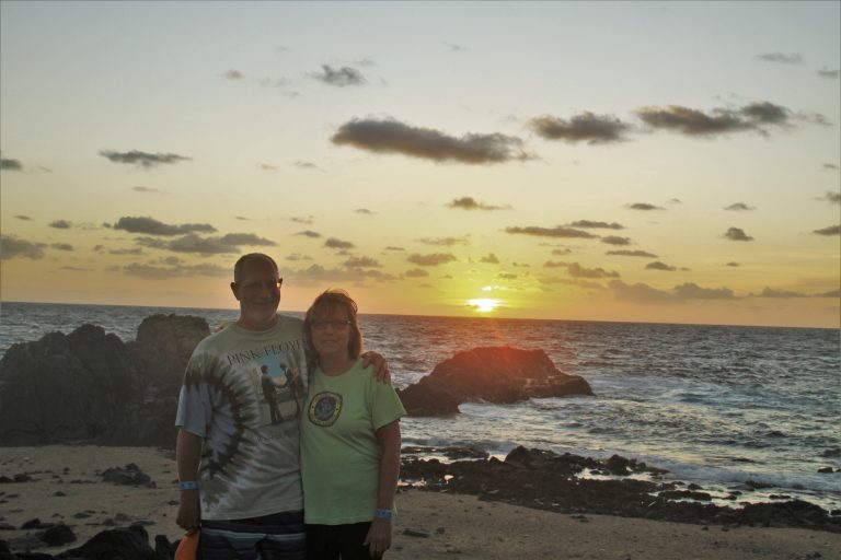 Romantic sunrise from the ocean by Aruba's Natural Pool (Conchi)