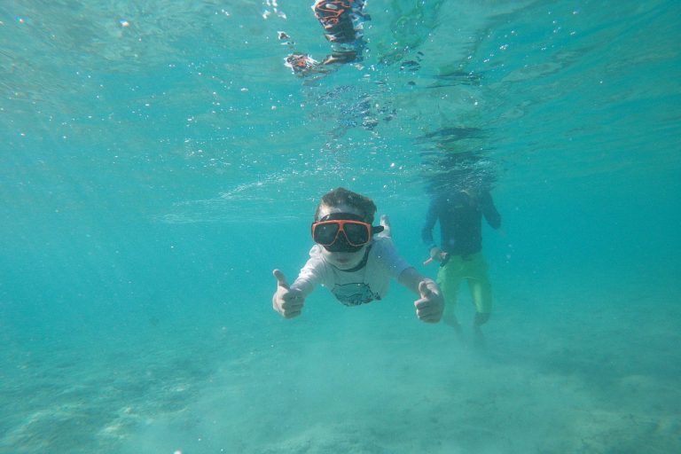 Even the young ones can enjoy turtle spotting at Aruba's west coast