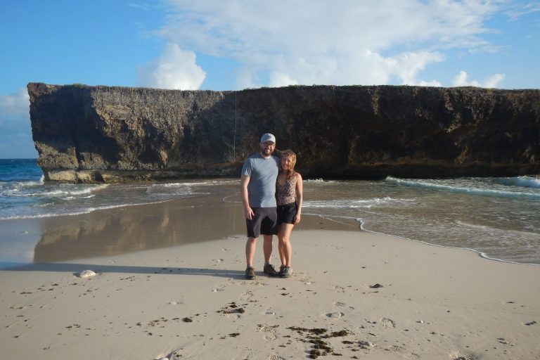 Enjoying a beach along Aruba's north coast